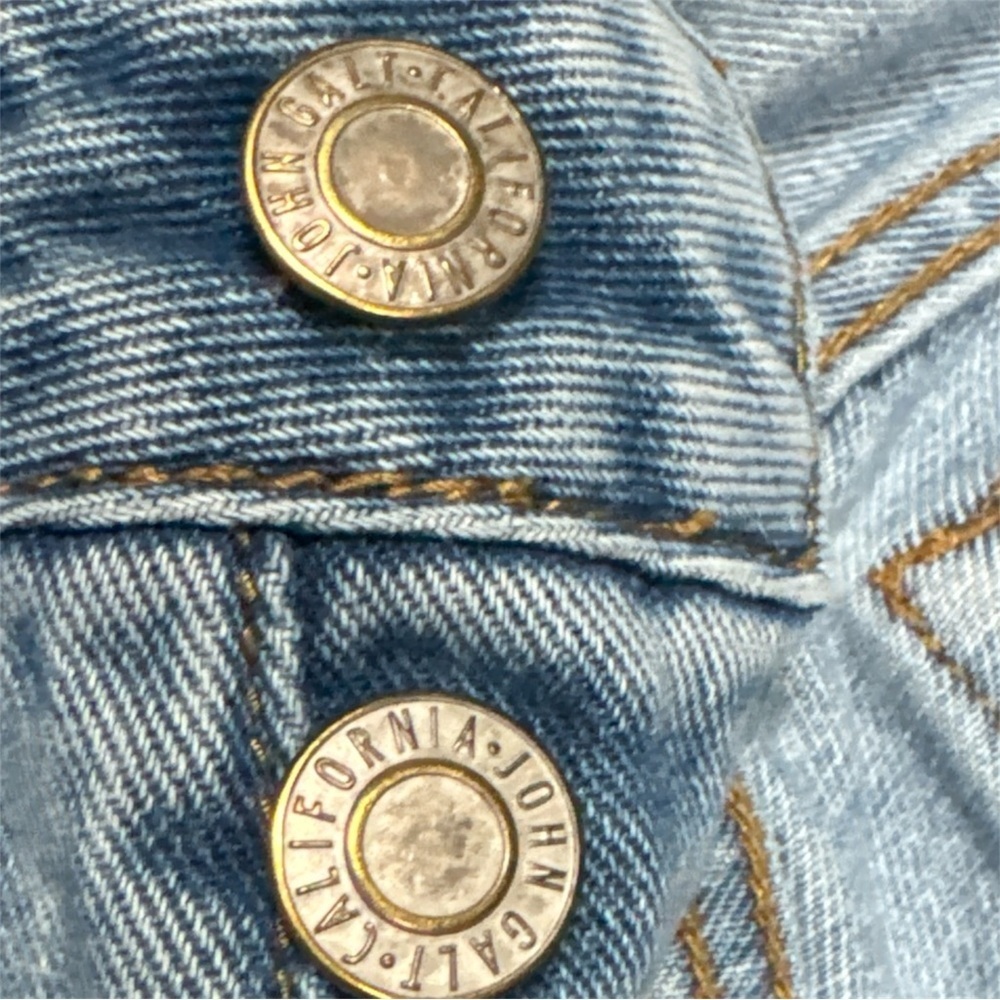 John Galt California Button Fly Ankle Jeans Size L Raw Hem - Picture 2 of 9